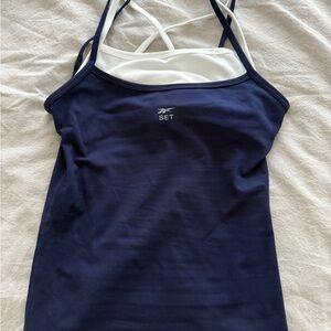 SET Active Navy and White Camisole